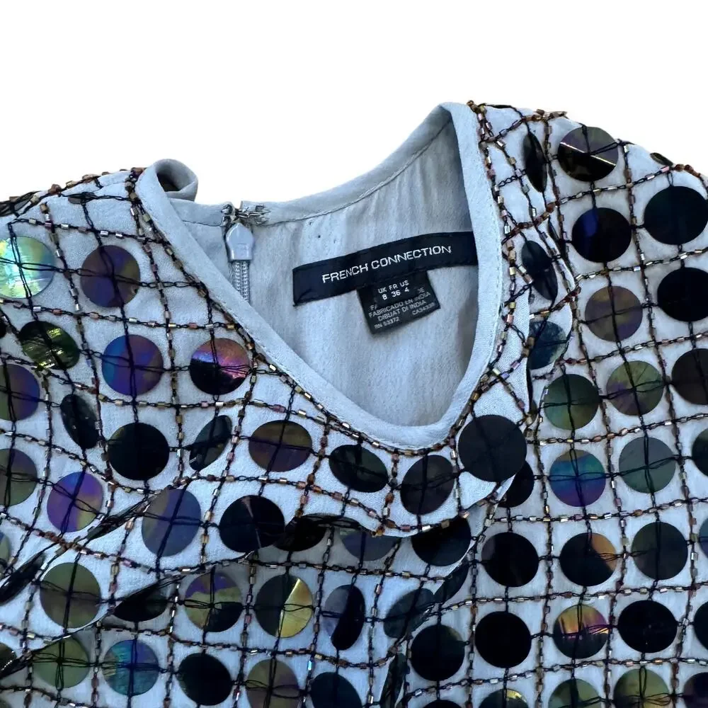 French Connection Solar Heat Tunic Dress in Salt Blue Size 4 - Picture 5 of 5